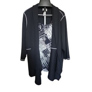 Alfred Dunner Modern Top Black W/ Necklace Size 3X Office Professional Business